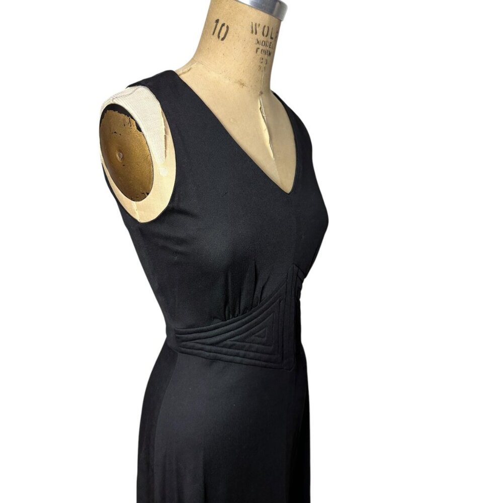 1960s 70s mod maxi dress with geo panel waist Size S/M - Picture 6 of 8